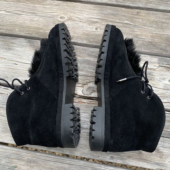 AVEC LES FILLE Demi II Black Suede And Faux Fur Boots, SZ 9M - Picture 4 of 8